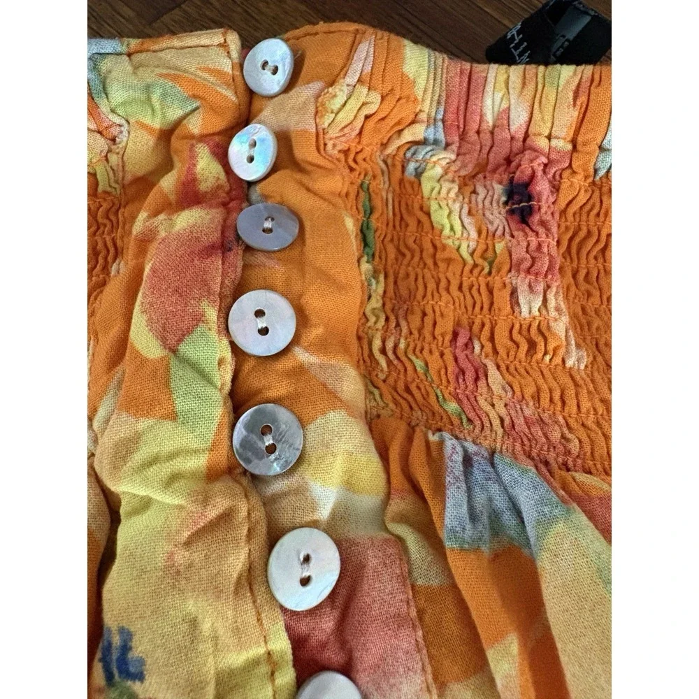 Cynthia‎ Rowley Skirt Womens Medium Multicolor Floral Boho Button Front Maxi